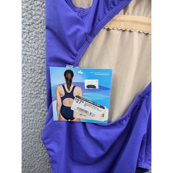 NWT Dolfin Ocean Aquashape Moderate One Piece Lap Swim Suit Purple sz 32/6 - Picture 11 of 11